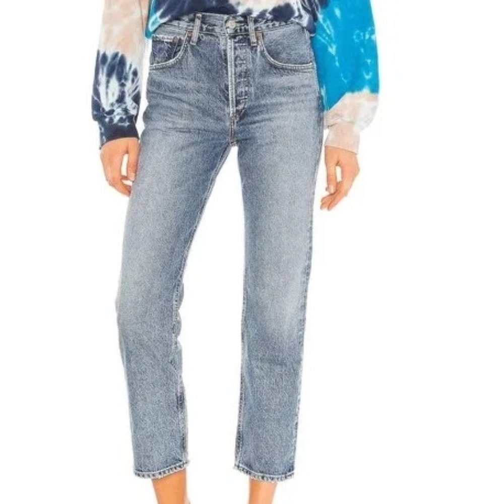 Agolde Ripley Mid-rise Straight Jean in Forfeit - Size 24